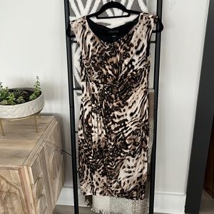 Connected Apparel - Size 6 - NWT leopard print sleeveless faux wrap dress
